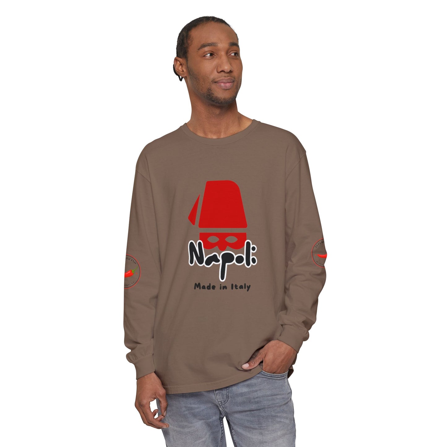 Napoli Long Sleeve Tee, Casual Streetwear, Napoli Pride. Perfect for Travel