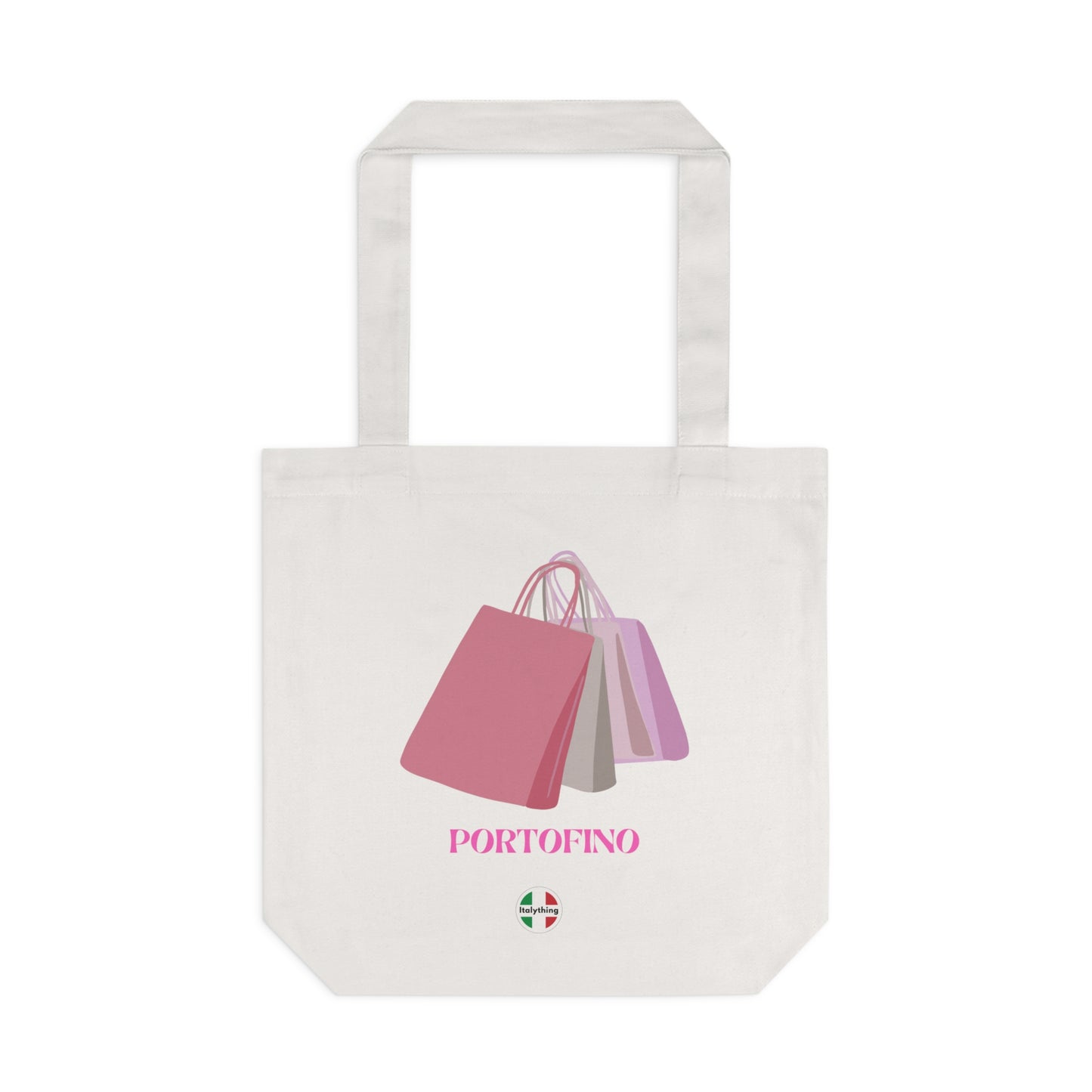 Shopping Tote — "Shopping in Portofino Is Always a Good Idea" Cotton Market Bag