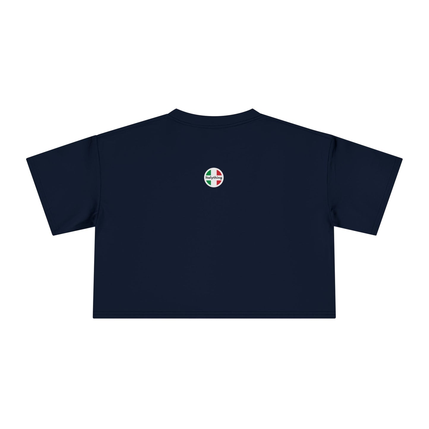 Bella Ciao Crop Tee — Feminine Italian Phrase Graphic Top