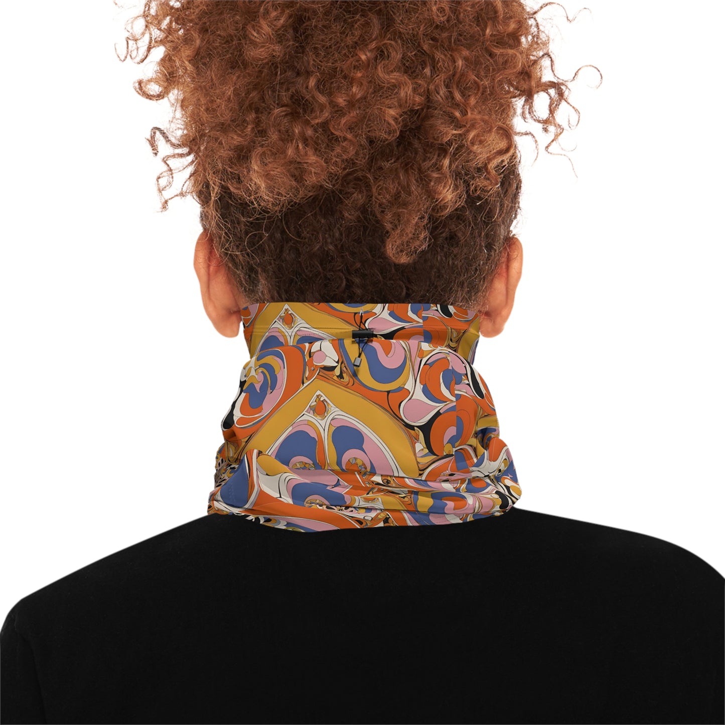 Pucci-Look Winter Neck Gaiter with Drawstring - Stylich Print