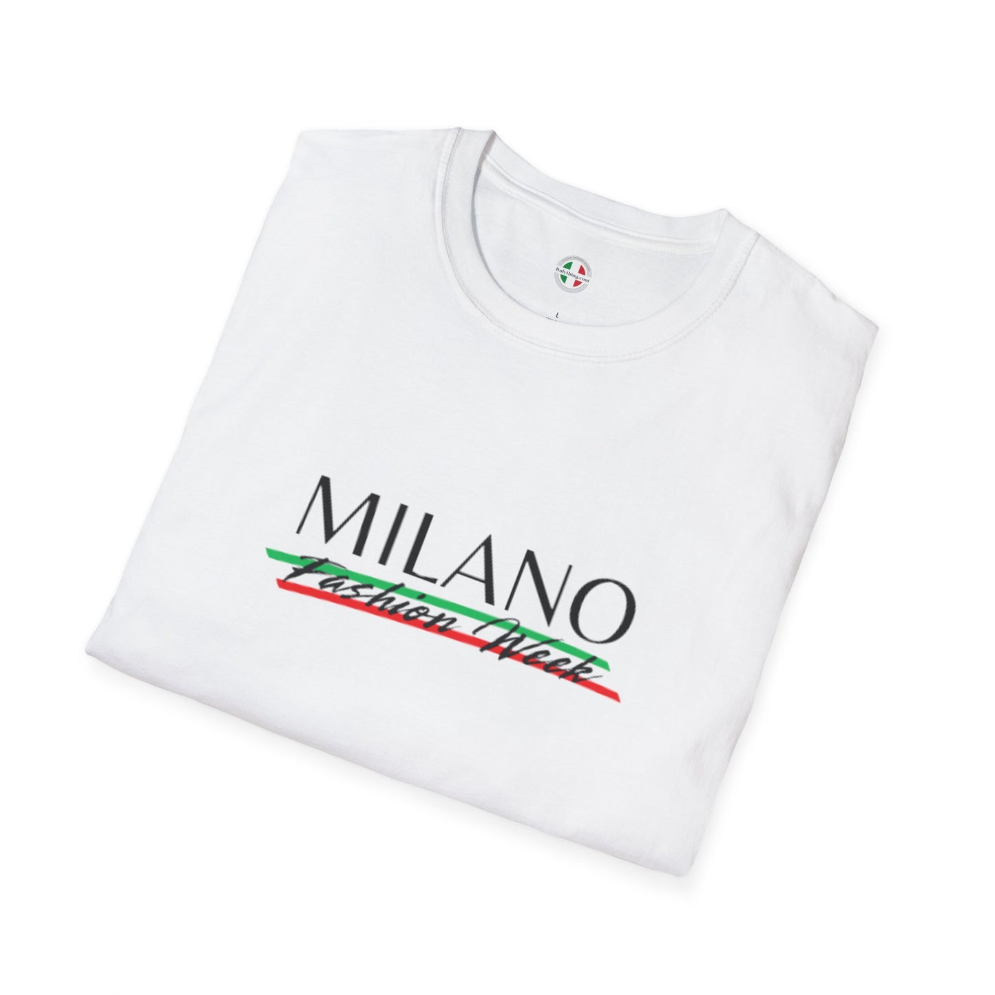 Milano Fashion Week Softstyle Unisex T-Shirt - Casual Chic Tee Perfect for Travel, Gift, Everyday Wear, Summer Fashion, Italian Pride