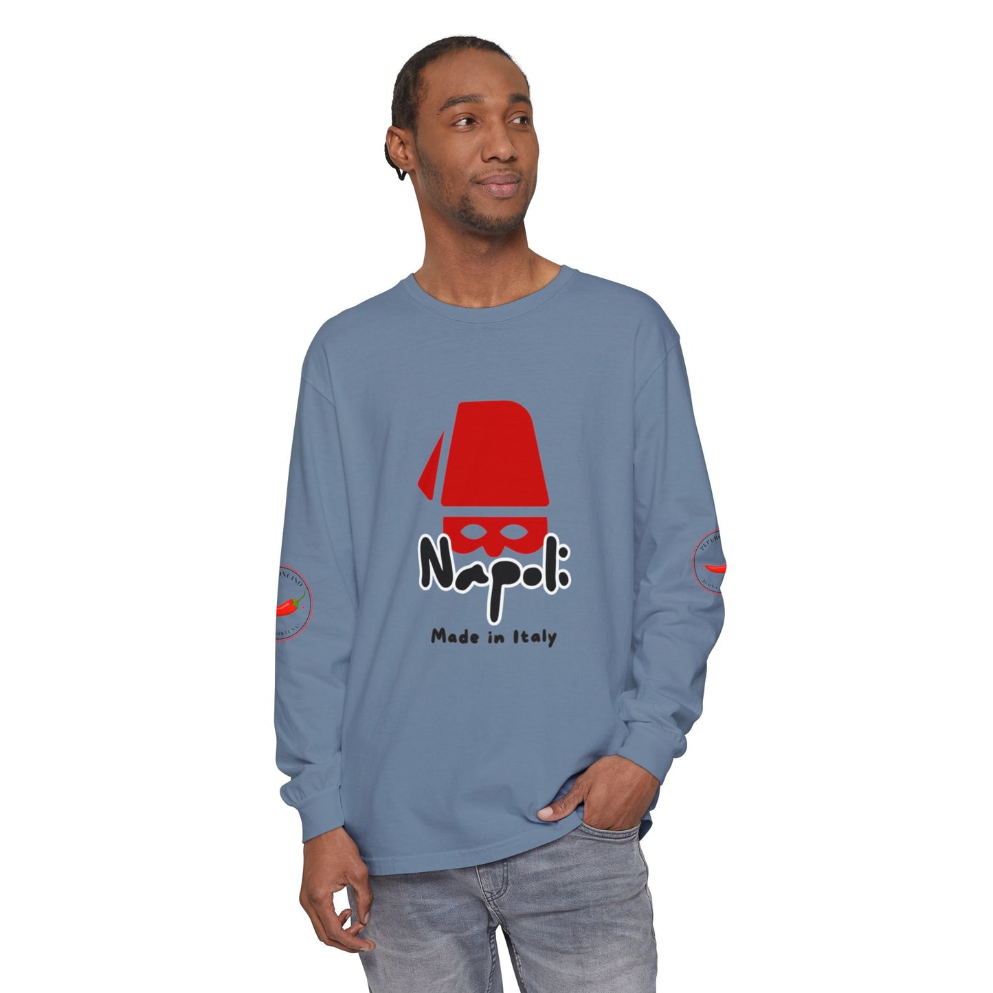 Napoli Long Sleeve Tee, Casual Streetwear, Napoli Pride. Perfect for Travel