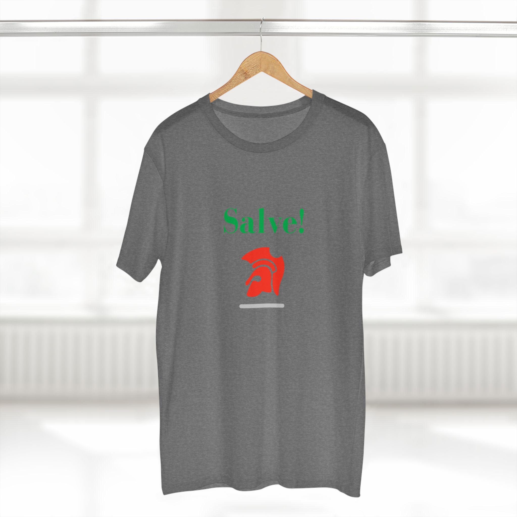Salve! Roman Helmet Graphic Tee — Italian Heritage T‑Shirt