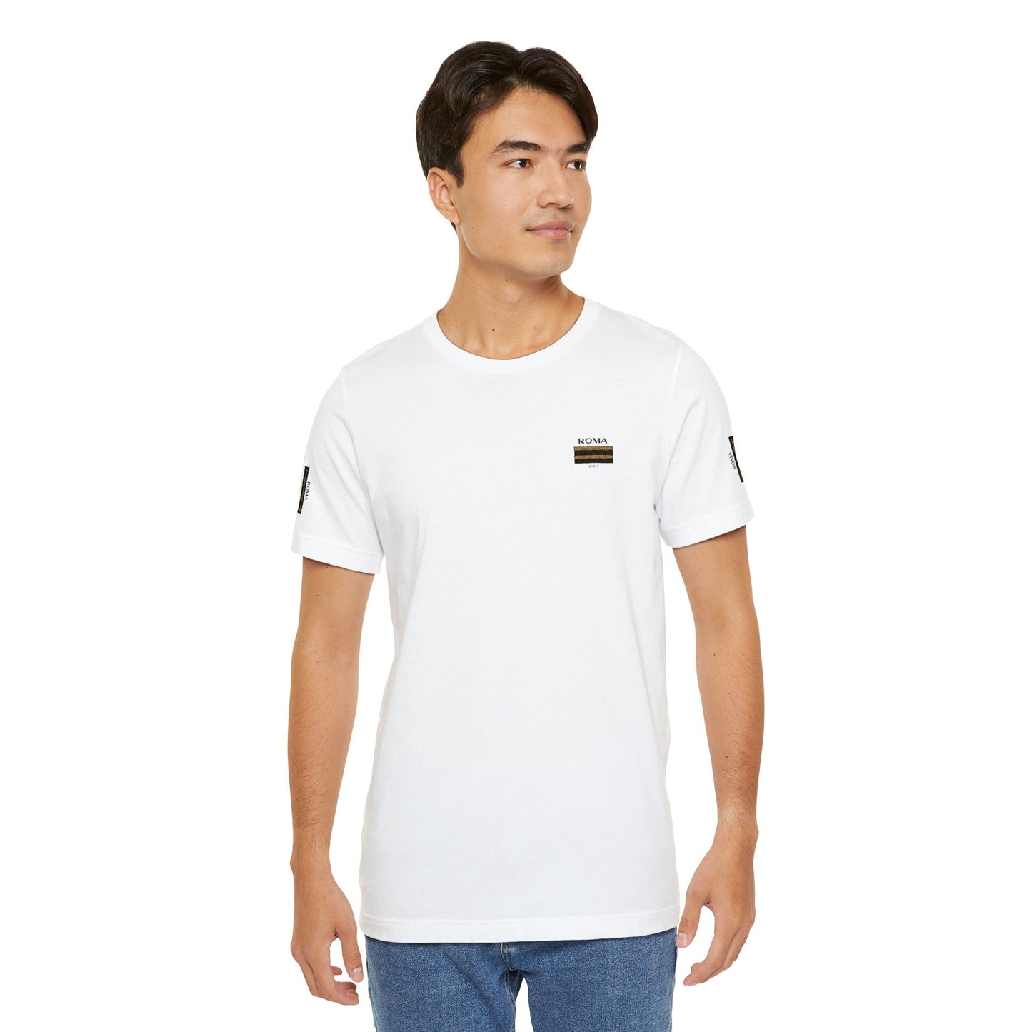 ROMA Stripes Embroidered Tee for Every Occasion, Casual Wear Shirt