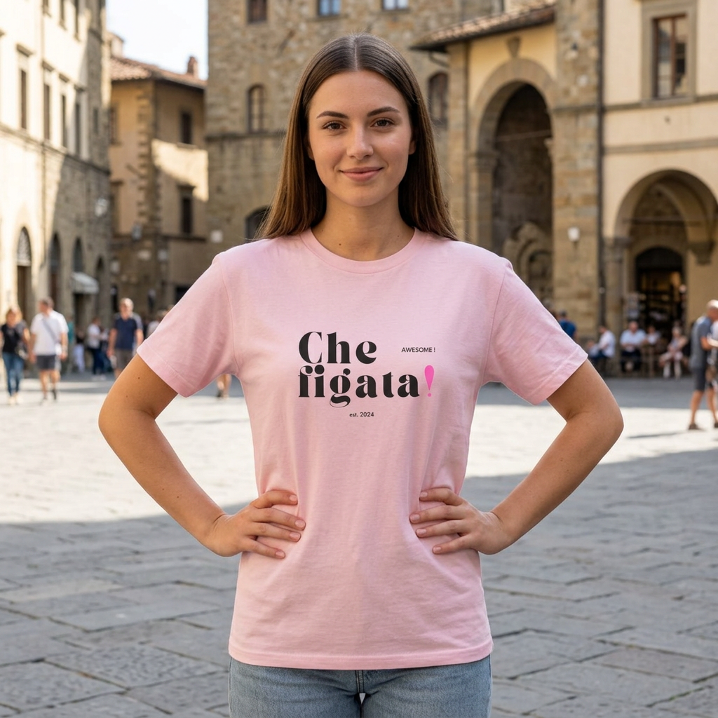 Che Figata! Graphic T-Shirt — Italian for "Awesome"