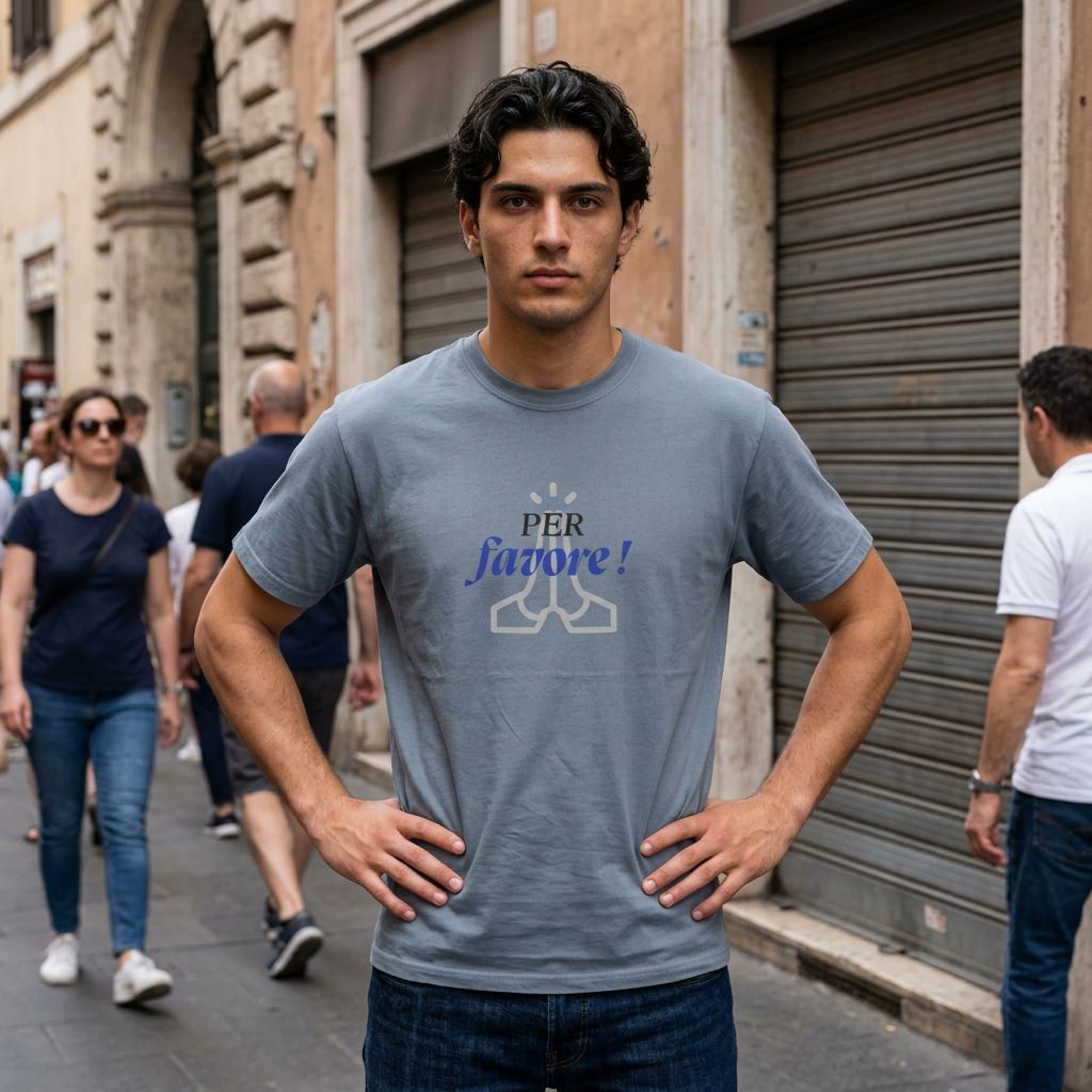 Italian Expression "Per favore"  Graphic Fun T-Shirt