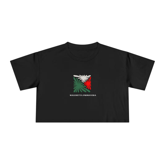 Spring Women's Crop Tee with Italian Design for Primavera (Spring in Italian)