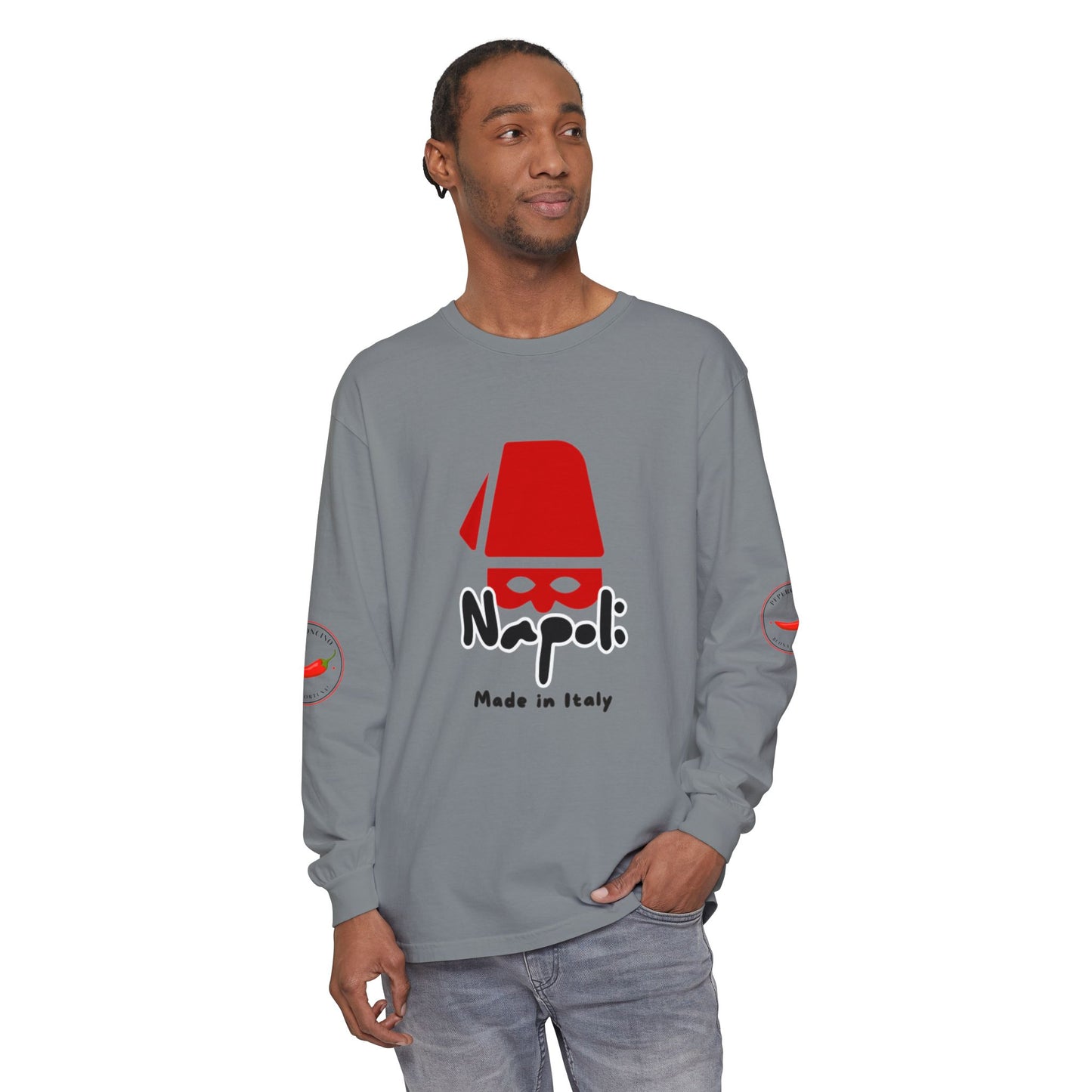 Napoli Long Sleeve Tee, Casual Streetwear, Napoli Pride. Perfect for Travel