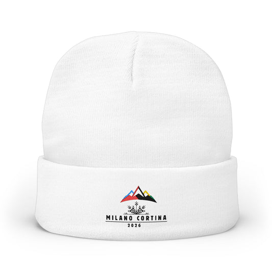 Embroidered Milano Cortina Winter Games Knit Beanie — Vintage Milano Cortina 2026 Winter Hat