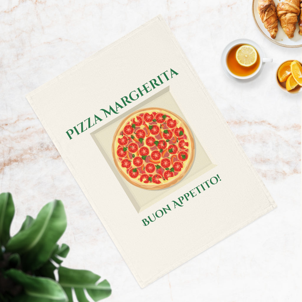 Pizza Margherita Cotton Tea Towel