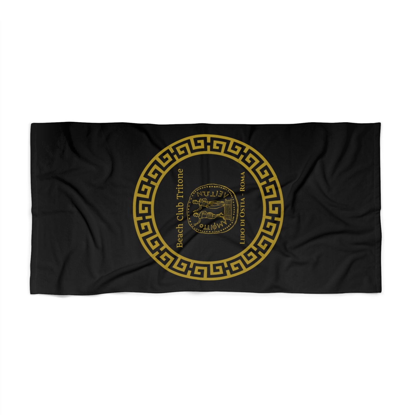 Rome - Ostia Beach Club Beach Towel - Black and Gold
