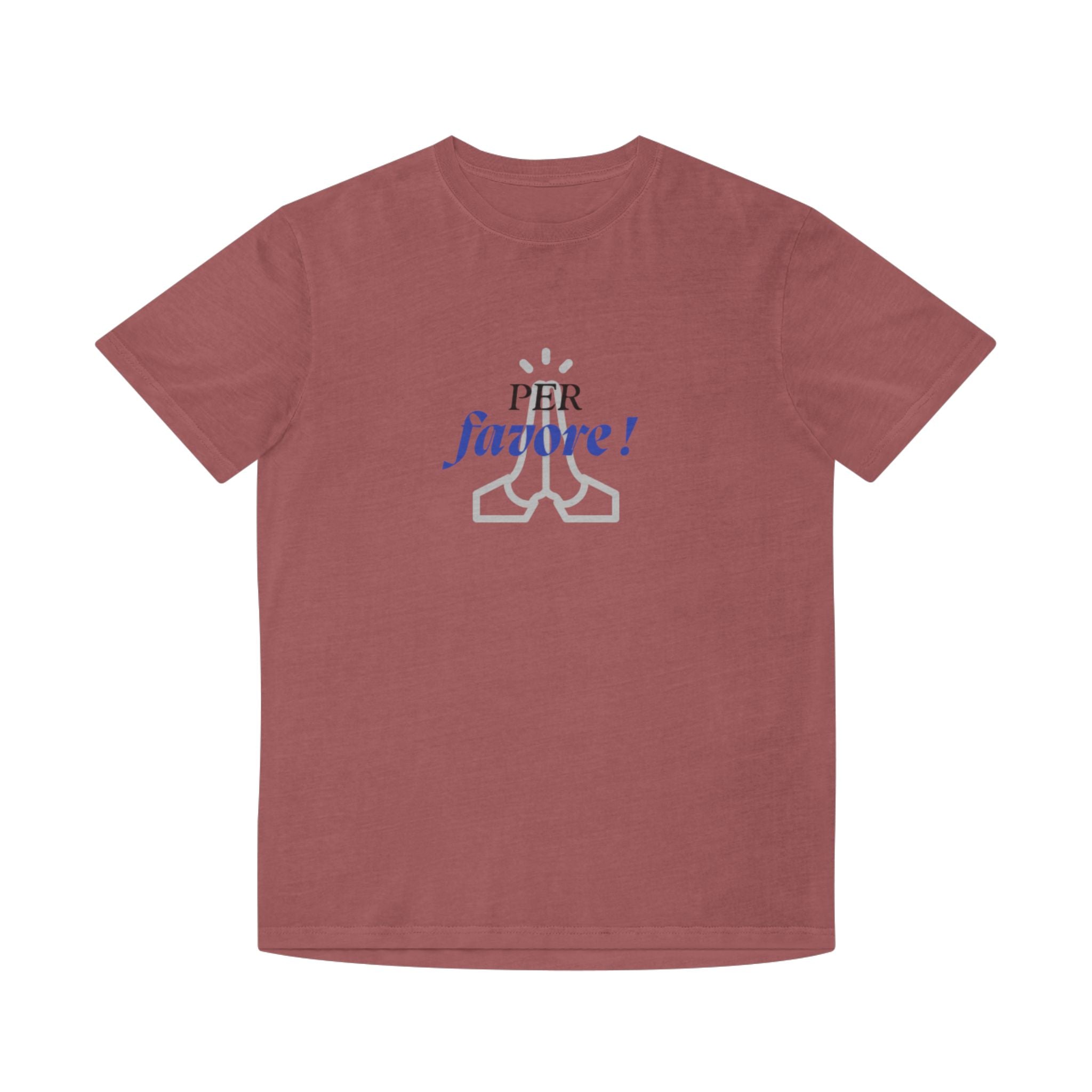 Unisex-T-Shirt im Used-Look – Design „PER favore!“ für lässig-elegante Vibes
