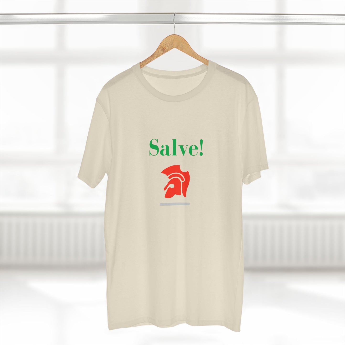 Salve! Roman Helmet Graphic Tee — Italian Heritage T‑Shirt