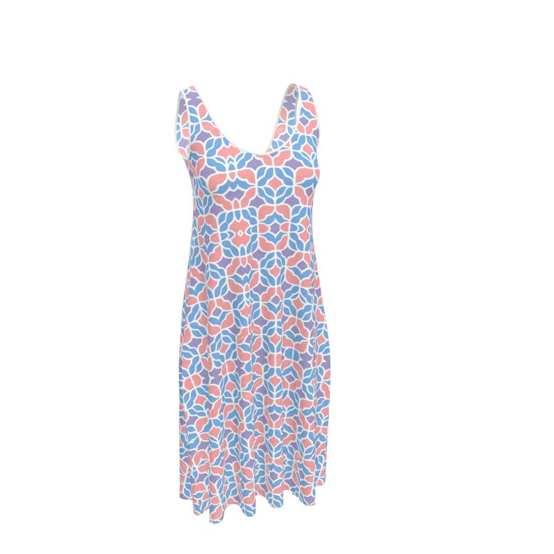 Sleeveless Capri Pattern Midi Dress