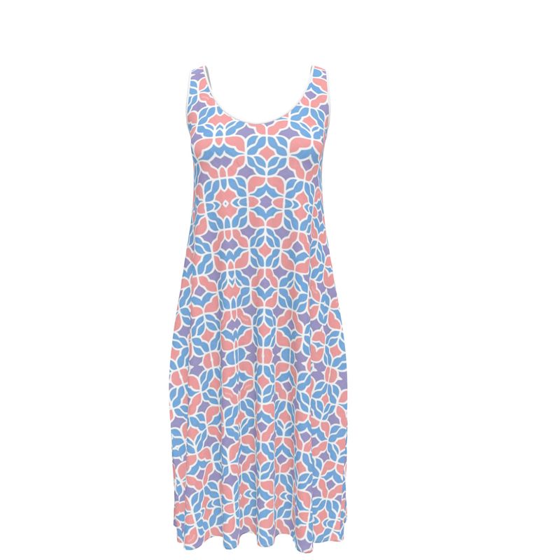 Sleeveless Capri Pattern Midi Dress