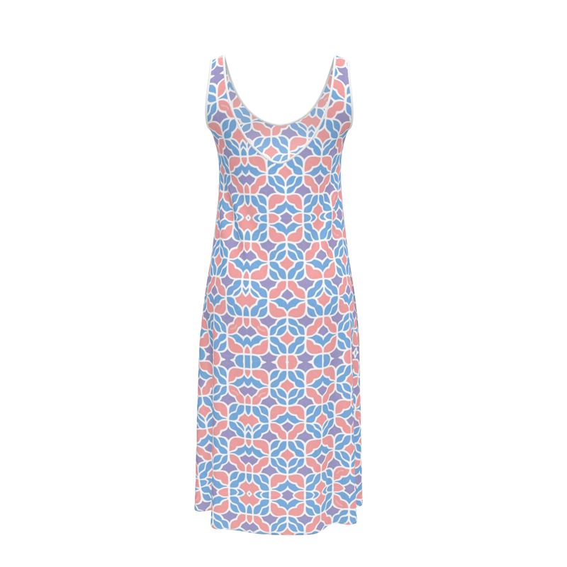 Sleeveless Capri Pattern Midi Dress