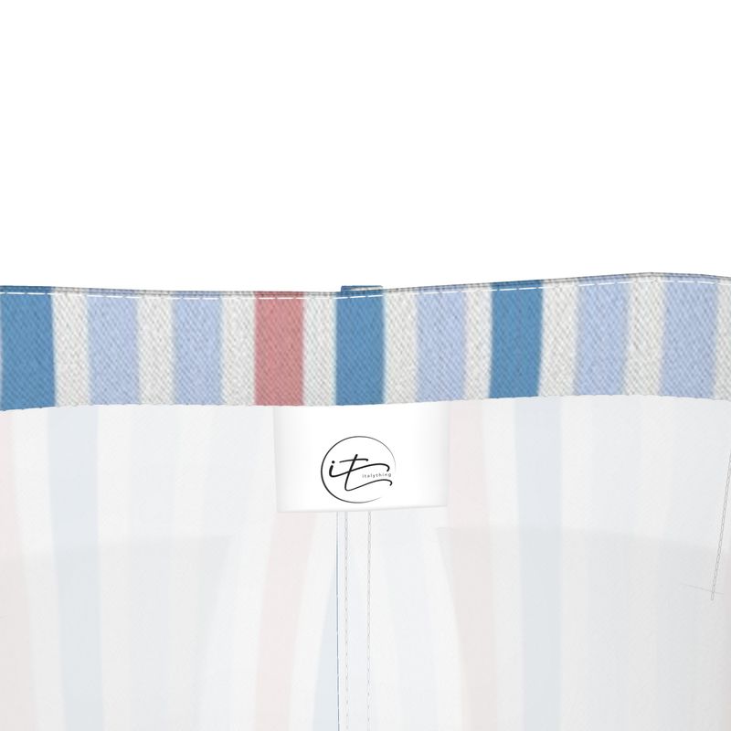 Denim Maxi Skirt Pastel Stripes
