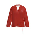 Red Milano Wrap Blazer Blouse