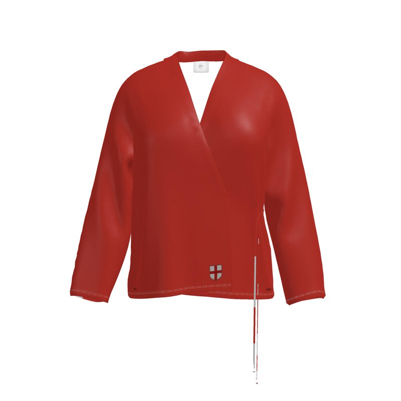 Red Milano Wrap Blazer