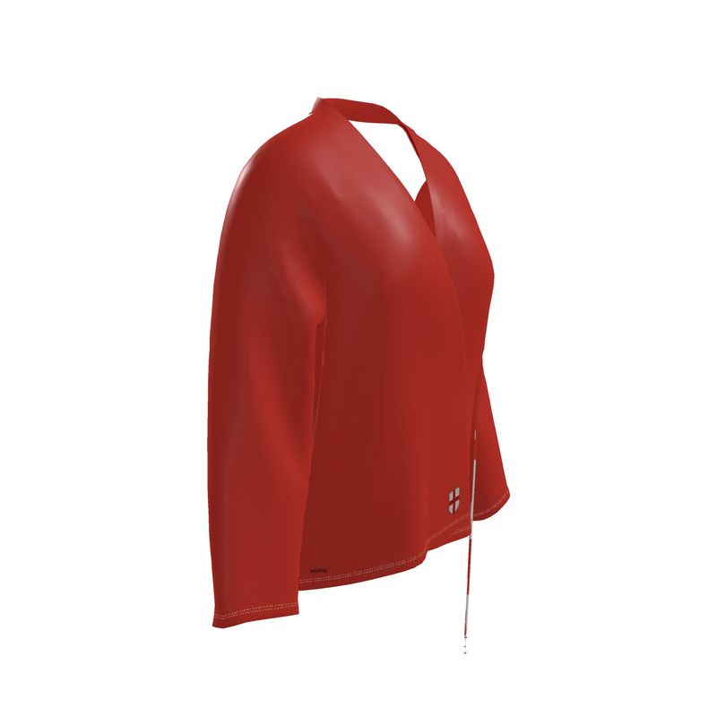 Red Milano Wrap Blazer
