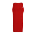 Milano Red Denim Maxi Skirt