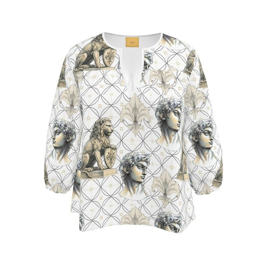 Firenze Arte Silk Satin Womens Blouse