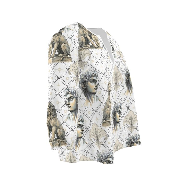 Firenze Arte Silk Satin Womens Blouse