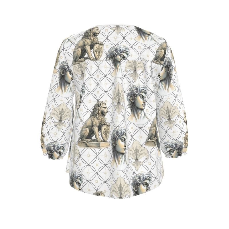 Firenze Arte Silk Satin Womens Blouse