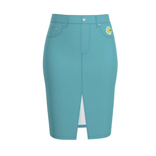 Amalfi Summer Denim Midi Skirt