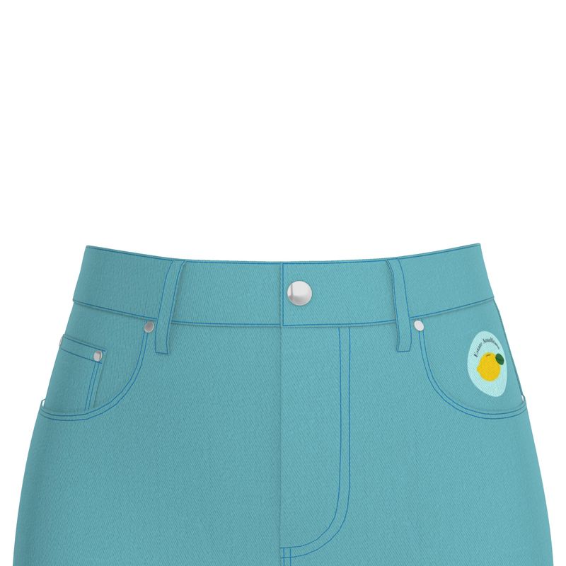 Amalfi Summer Denim Midi Skirt
