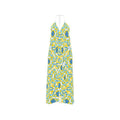 Amalfi Pattern Halterneck Backless Silk Dress