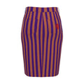 Arte Firenze Terracotta Striped Denim Midi Skirt