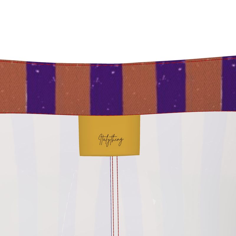 Arte Firenze Terracotta Striped Denim Midi Skirt