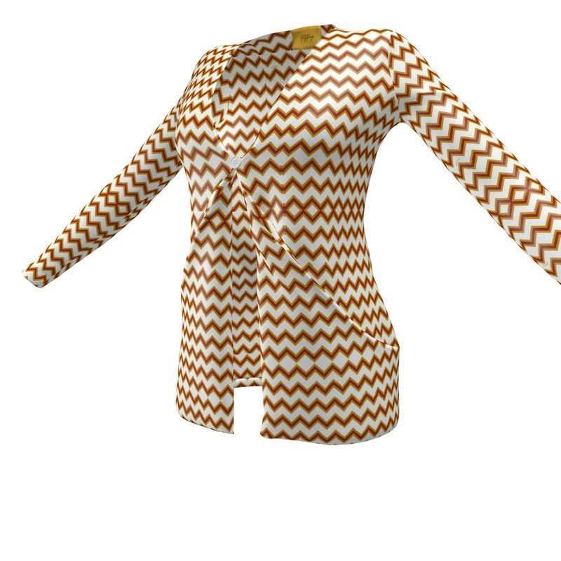 Zig Zag Serate Romana Ladies Cardigan With Pockets