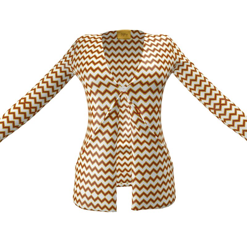 Zig Zag Serate Romana Ladies Cardigan With Pockets