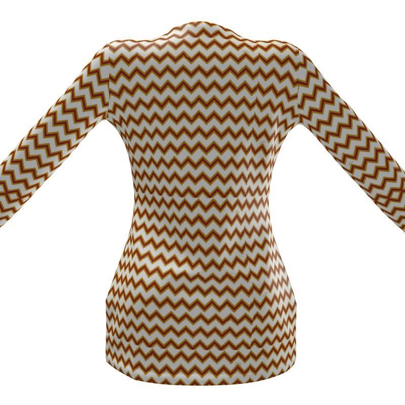 Zig Zag Serate Romana Ladies Cardigan With Pockets