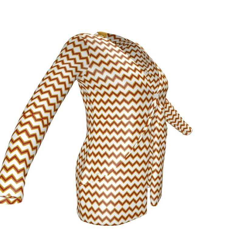 Zig Zag Serate Romana Ladies Cardigan With Pockets
