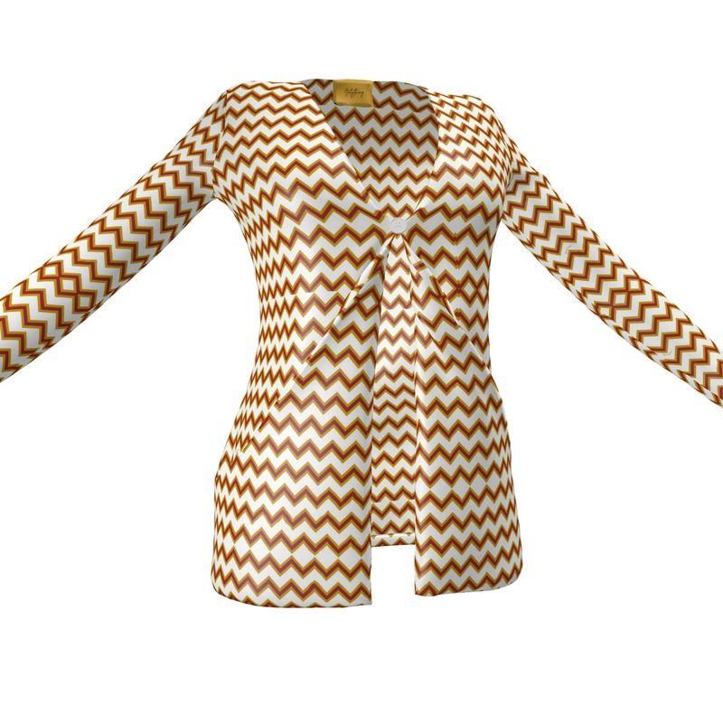 Zig Zag Serate Romana Ladies Cardigan With Pockets