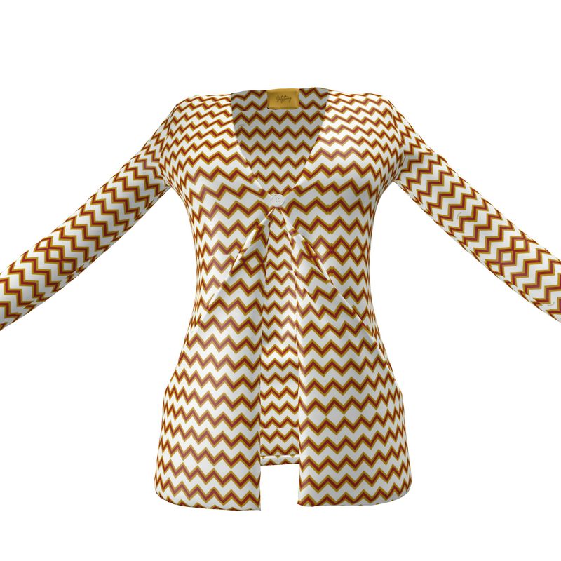 Zig Zag Serate Romana Ladies Cardigan With Pockets