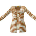 Zig Zag Serate Romana Ladies Cardigan With Pockets