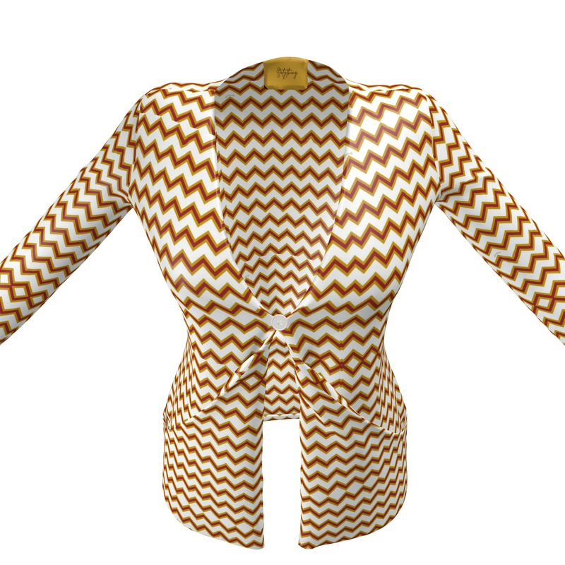 Zig Zag Serate Romana Ladies Cardigan With Pockets