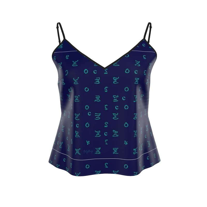 Navy Lake Como Silk Camisole