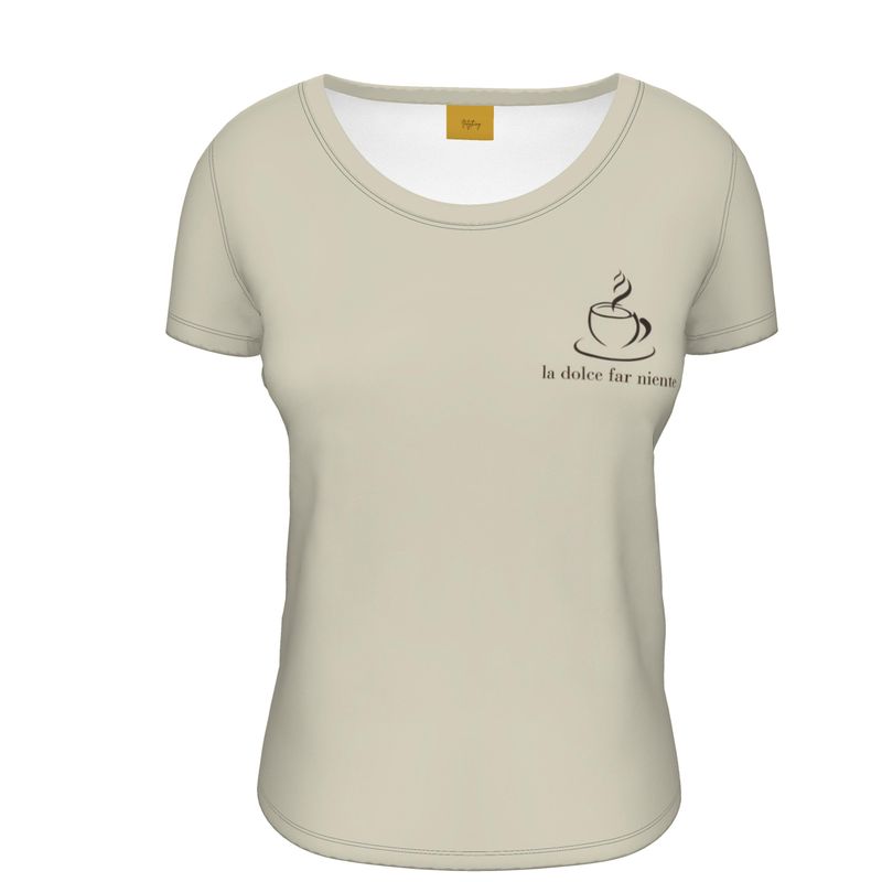 la dolce far niente Italian Designer Ladies Scoop Neck T-Shirt