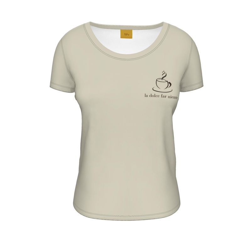 la dolce far niente Italian Designer Ladies Scoop Neck T-Shirt