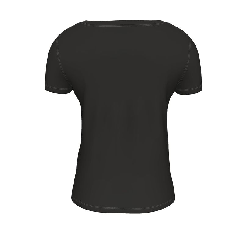 Italian Designer Ladies Scoop Neck T-Shirt with "pazienza" logo