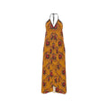 Arte Firenze Pine Cone Pattern Silk Halterneck Backless Dress