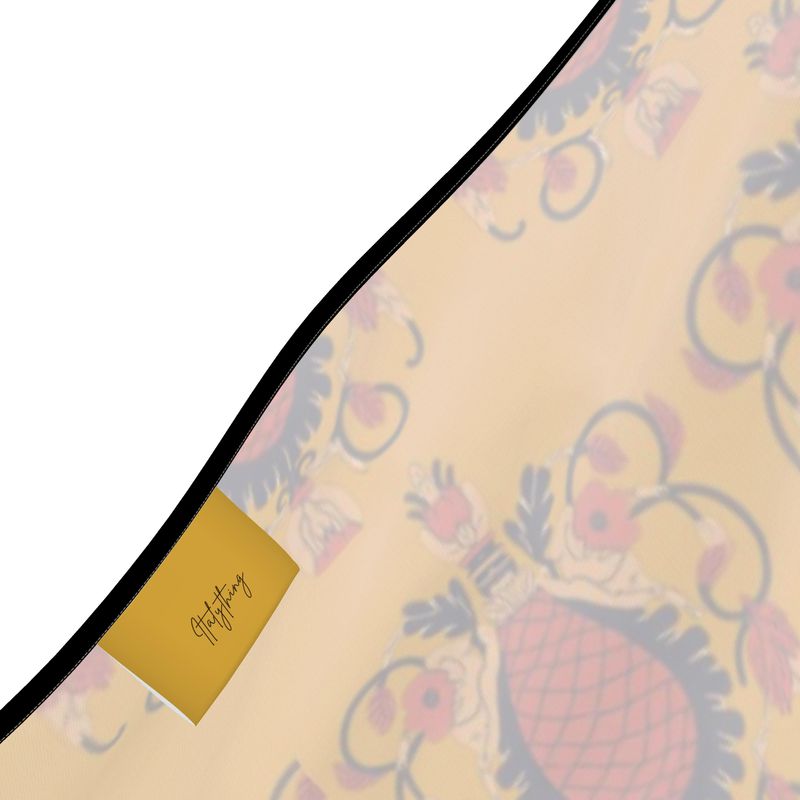 Arte Firenze Pine Cone Pattern Silk Halterneck Backless Dress