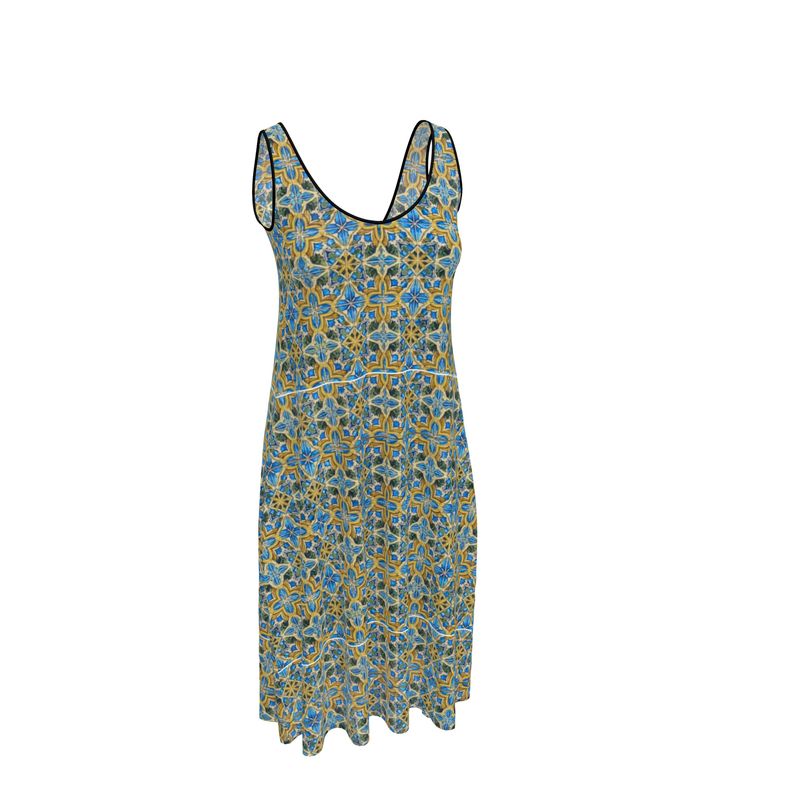Sicilian Light - Summer Sleeveless Midi Dress