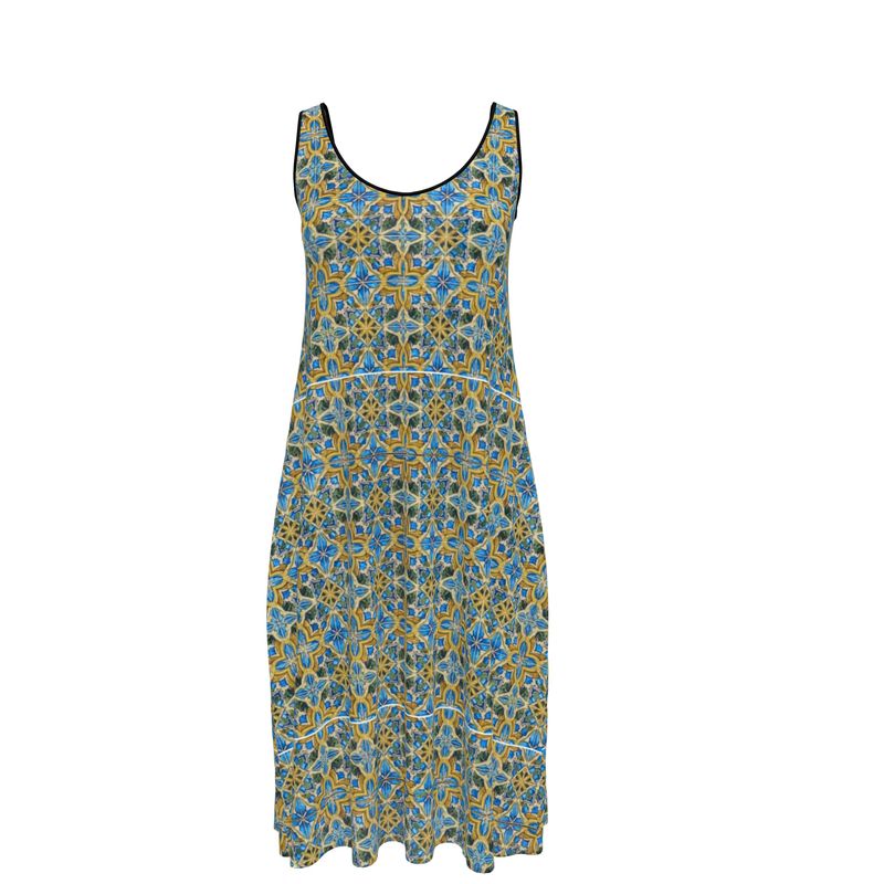Sicilian Light - Summer Sleeveless Midi Dress