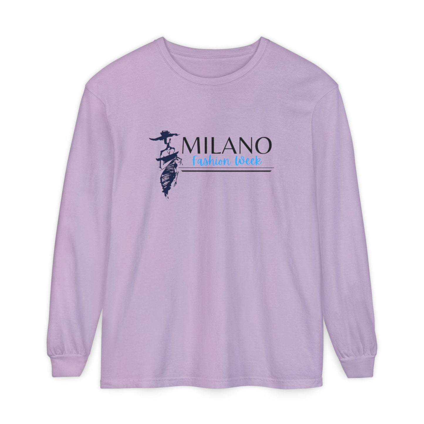 Milan Fashion Week Long Sleeve Tee, Trendy Long Sleeve Top, Milano Fashion Shirt, Casual Wear for Fashion Lovers
